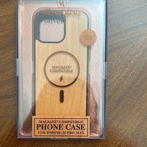 Oliver Gray genuine wood with black trim iPhone 16 pro max case